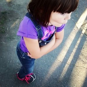 Denim skinny overalls